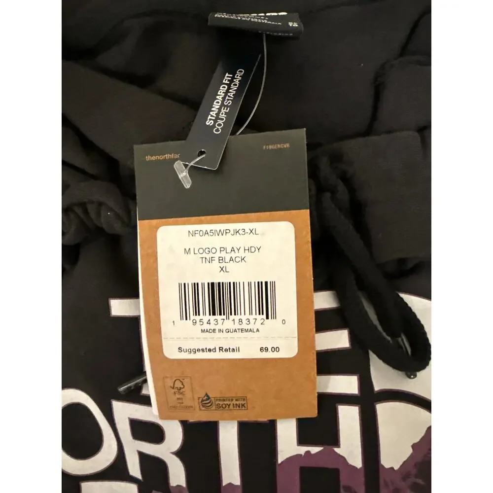 The North Face Men's Logo Play Pullover Hoodie - Black - Size XL - NF0A5IWPJK3